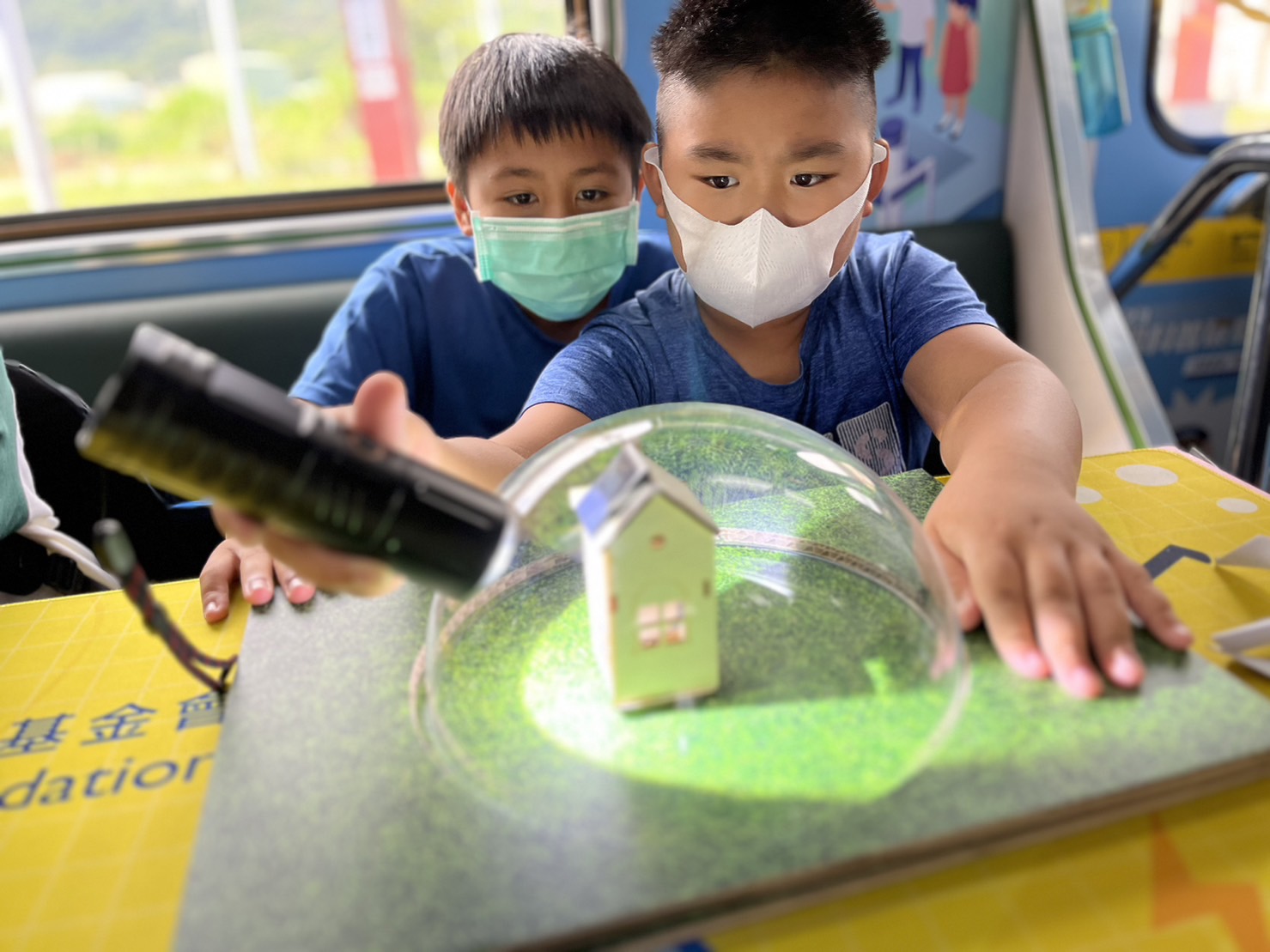 5001拉斯维加斯參與基礎科學主題車廂，以STEAM教學精神，設計「逐日科學家」、「太陽能工程師」以及「淨零建築師」三大能源科普課程和實驗